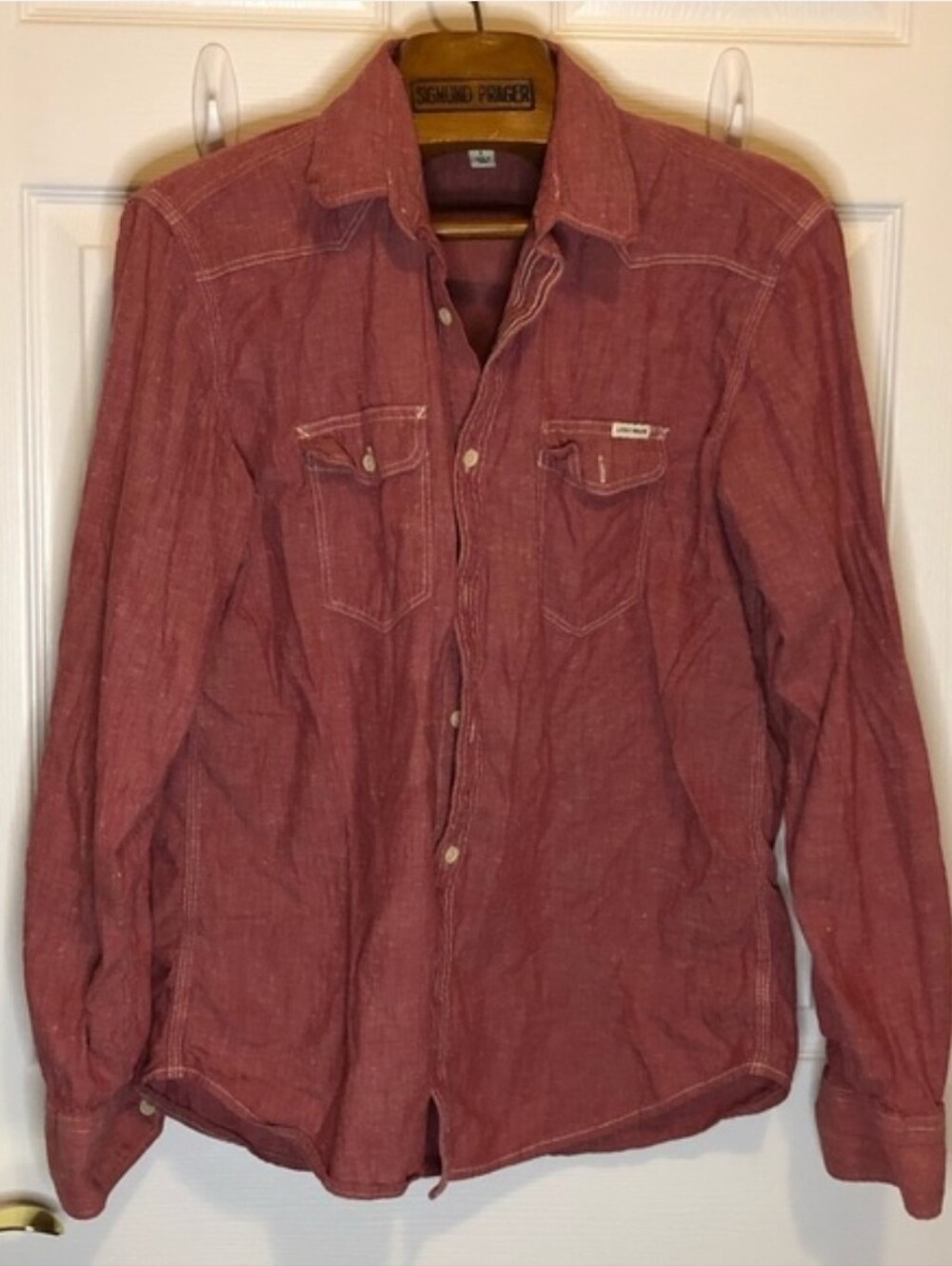 Lucky Brand Rust Red California Fit Button Down L